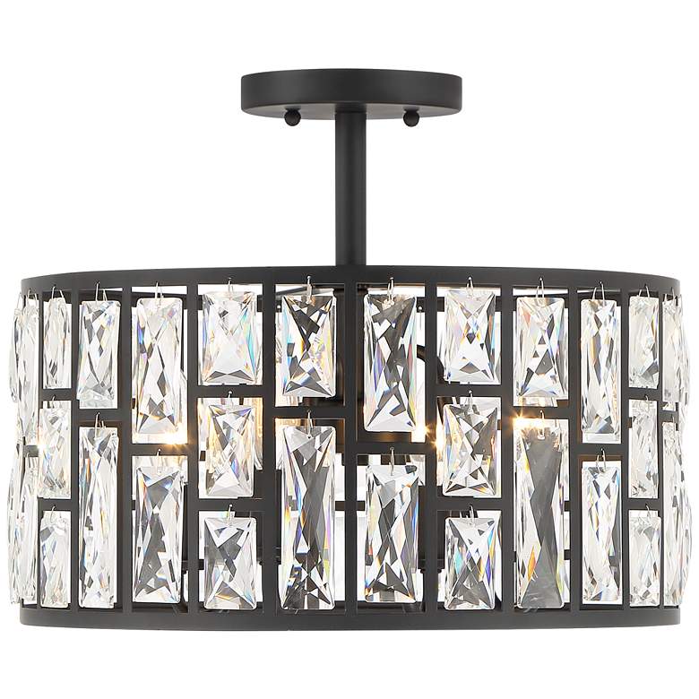 Image 4 Vienna Full Spectrum Sofie 15" 4-Light Black and Crystal Ceiling Light more views