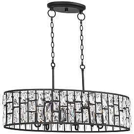 Image3 of Vienna Full Spectrum Sofie 31 1/2" Black and Crystal Kitchen Pendant