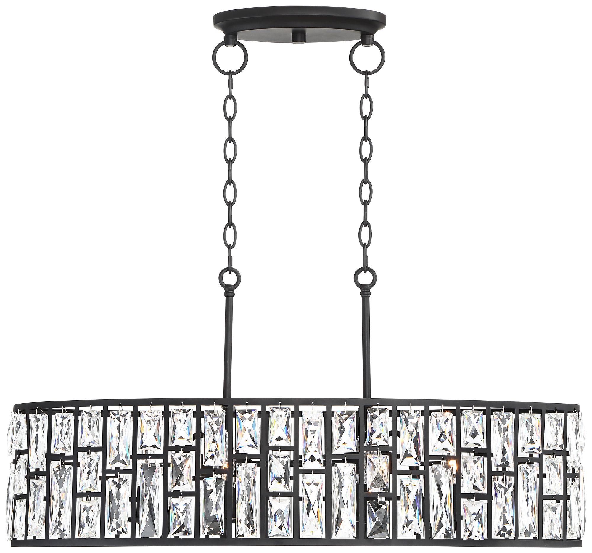 Watch A Video About the Vienna Full Spectrum Sofie Black and Crystal Kitchen Pendant