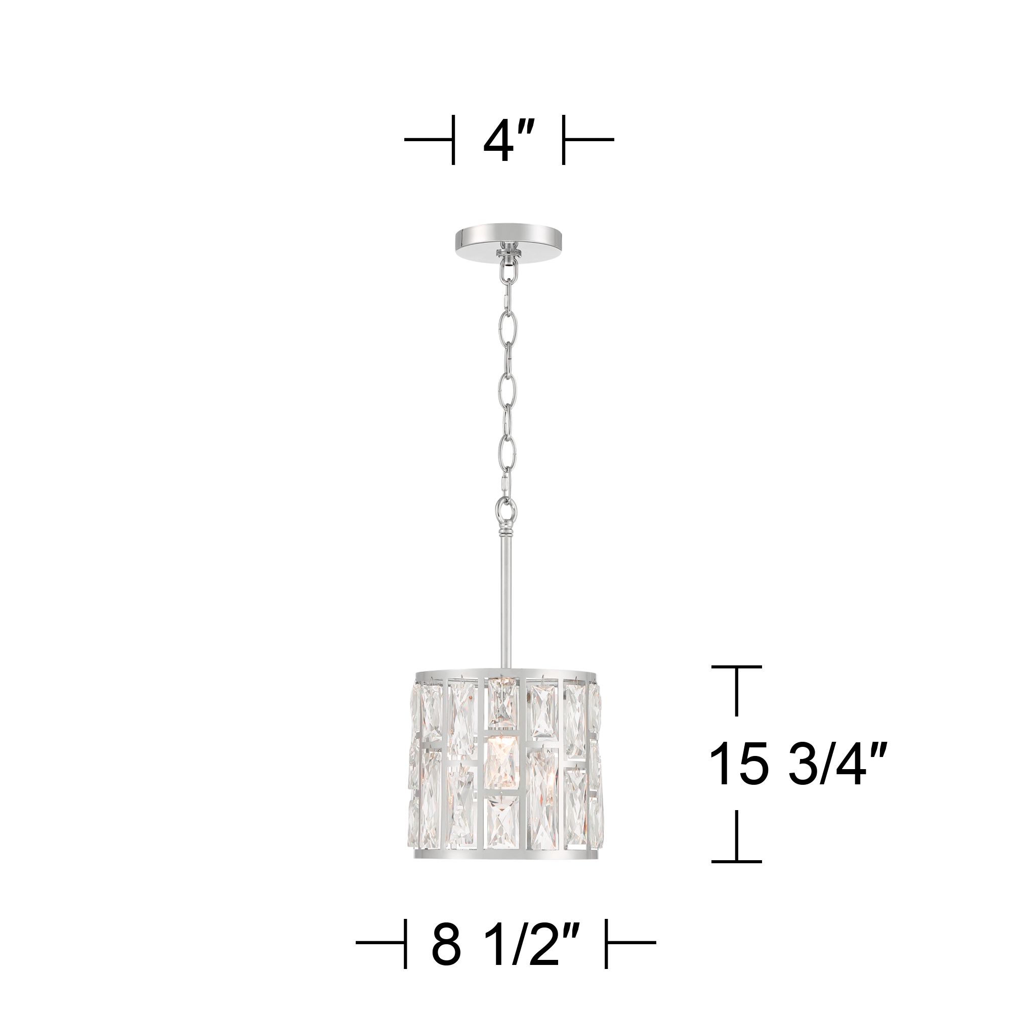 Vienna Full Spectrum Sofie 8 1/2" Chrome Crystal Mini Pendant Light