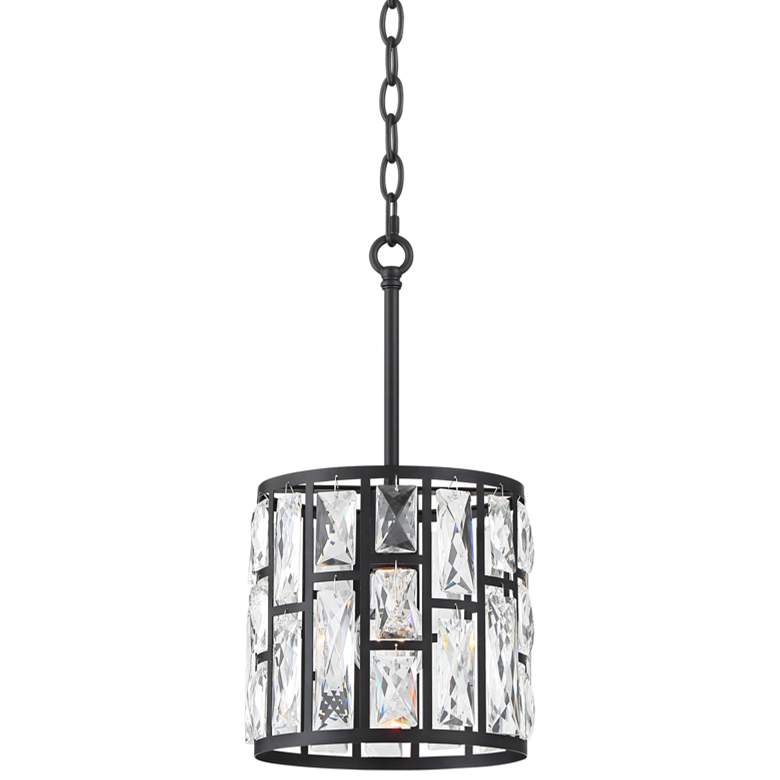 Image 3 Vienna Full Spectrum Sofie 8" Black and Crystal Mini Pendant Light