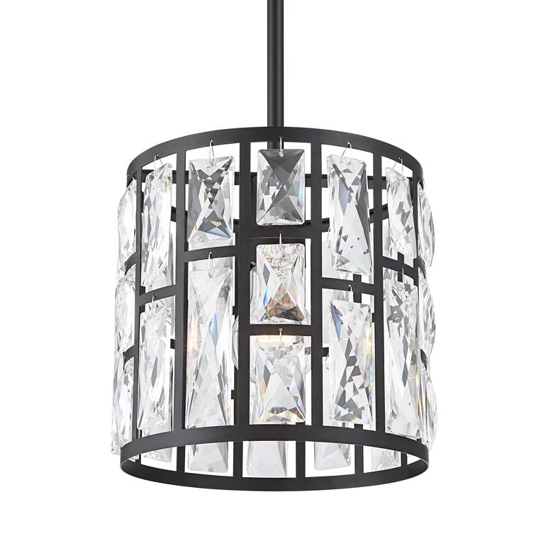 Image 4 Vienna Full Spectrum Sofie 8" Black and Crystal Mini Pendant Light more views