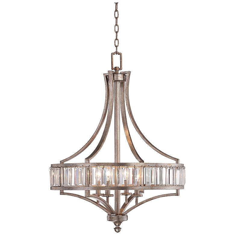 Image 3 Vienna Full Spectrum Soft Silver 24" Wide 4-Light Crystal Chandelier