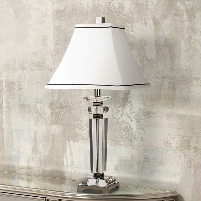 Image 1 Vienna Full Spectrum Square Crystal Column Table Lamp