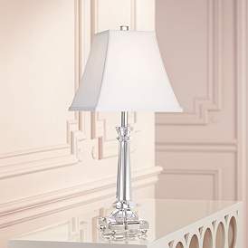 Image1 of Vienna Full Spectrum Tapered Glass Crystal Column Table Lamp