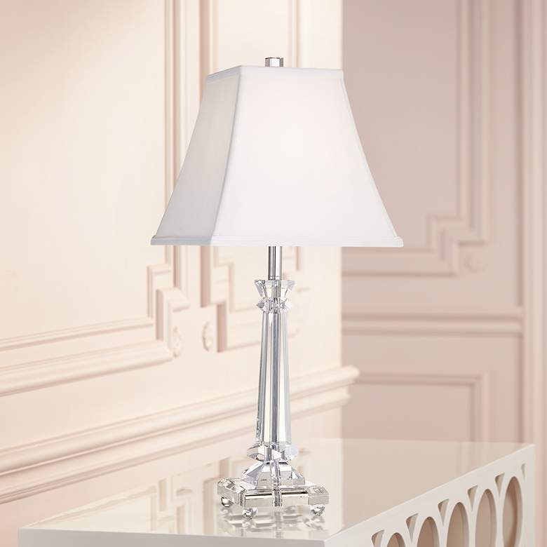 Image 1 Vienna Full Spectrum Tapered Glass Crystal Column Table Lamp