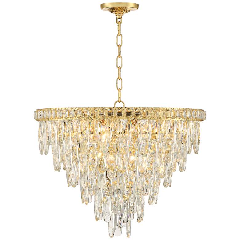 Image 6 Vienna Full Spectrum Trenta 23 1/2 inch Gold and Crystal Pendant Light more views