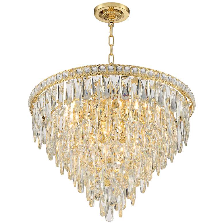 Image 7 Vienna Full Spectrum Trenta 23 1/2 inch Gold and Crystal Pendant Light more views