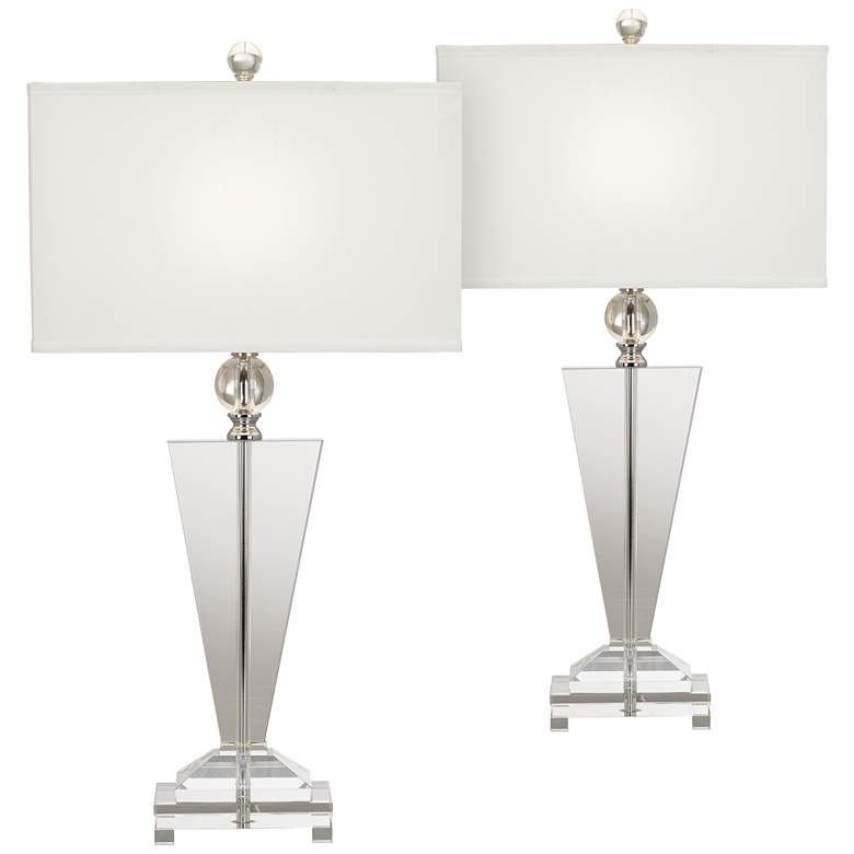 Image 1 Vienna Full Spectrum Trophy 30 1/2" Crystal Glass Table Lamps Set of 2