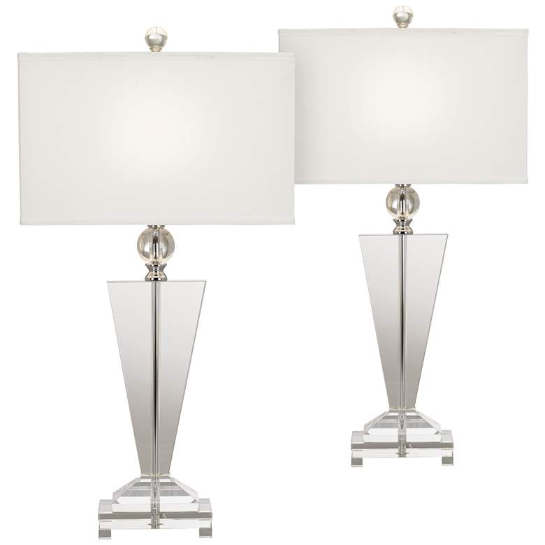Image 1 Vienna Full Spectrum Trophy 30 1/2" Crystal Glass Table Lamps Set of 2