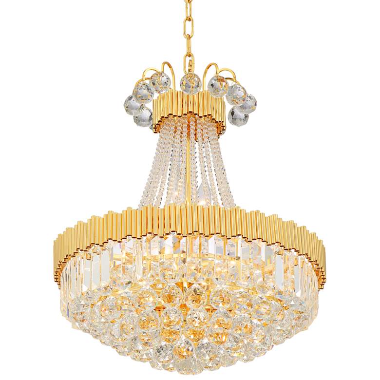 Image 2 Vienna Full Spectrum Valentina 19 1/2 inch Gold and Crystal Chandelier