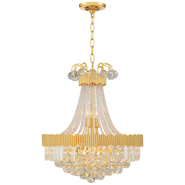 Image 6 Vienna Full Spectrum Valentina 19 1/2" Gold and Crystal Chandelier more views