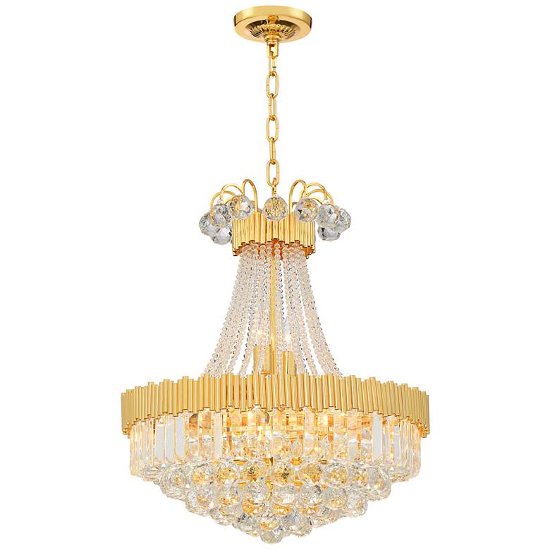 Image 7 Vienna Full Spectrum Valentina 19 1/2" Gold and Crystal Chandelier more views