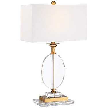 Vienna Full Spectrum Valerie 28" Crystal Gold Table Lamp with Riser