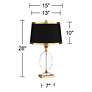 6_Vienna Full Spectrum Valerie 28" Black Shade Clear Crystal Table Lamp more views