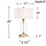Vienna Full Spectrum Valerie 28" Crystal Gold Table Lamp with Riser