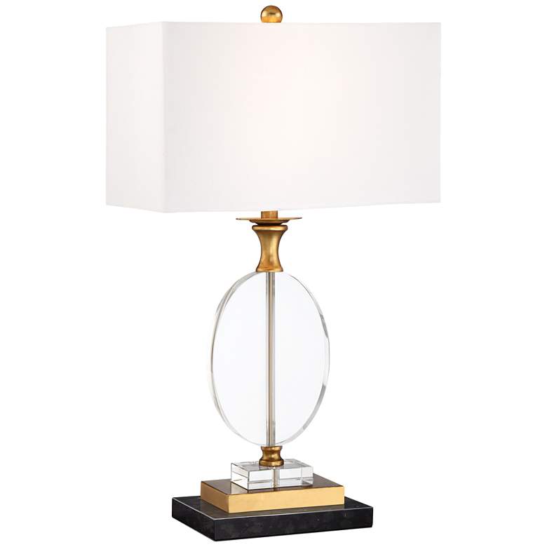 Image 1 Vienna Full Spectrum Valerie 28" Crystal Lamp with Black Marble Riser