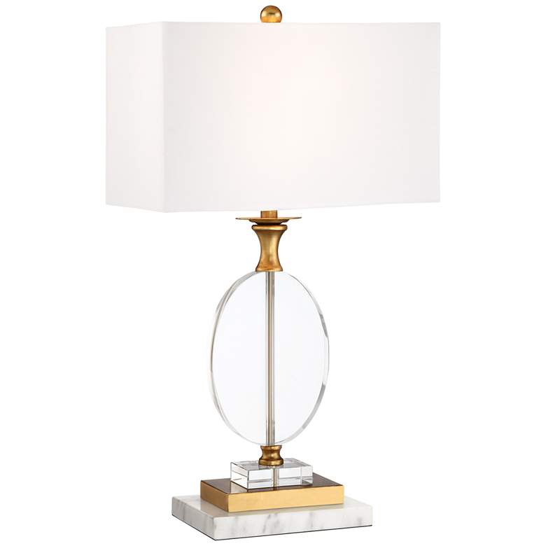 Image 1 Vienna Full Spectrum Valerie 28 inch Crystal Lamp with White Marble Riser