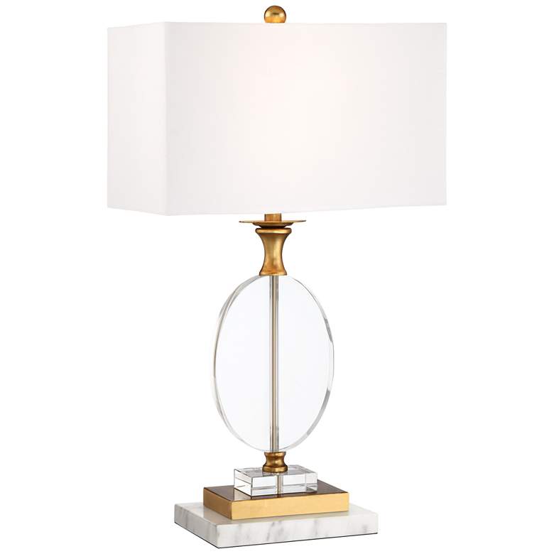 Image 1 Vienna Full Spectrum Valerie 28" Crystal Lamp with White Marble Riser