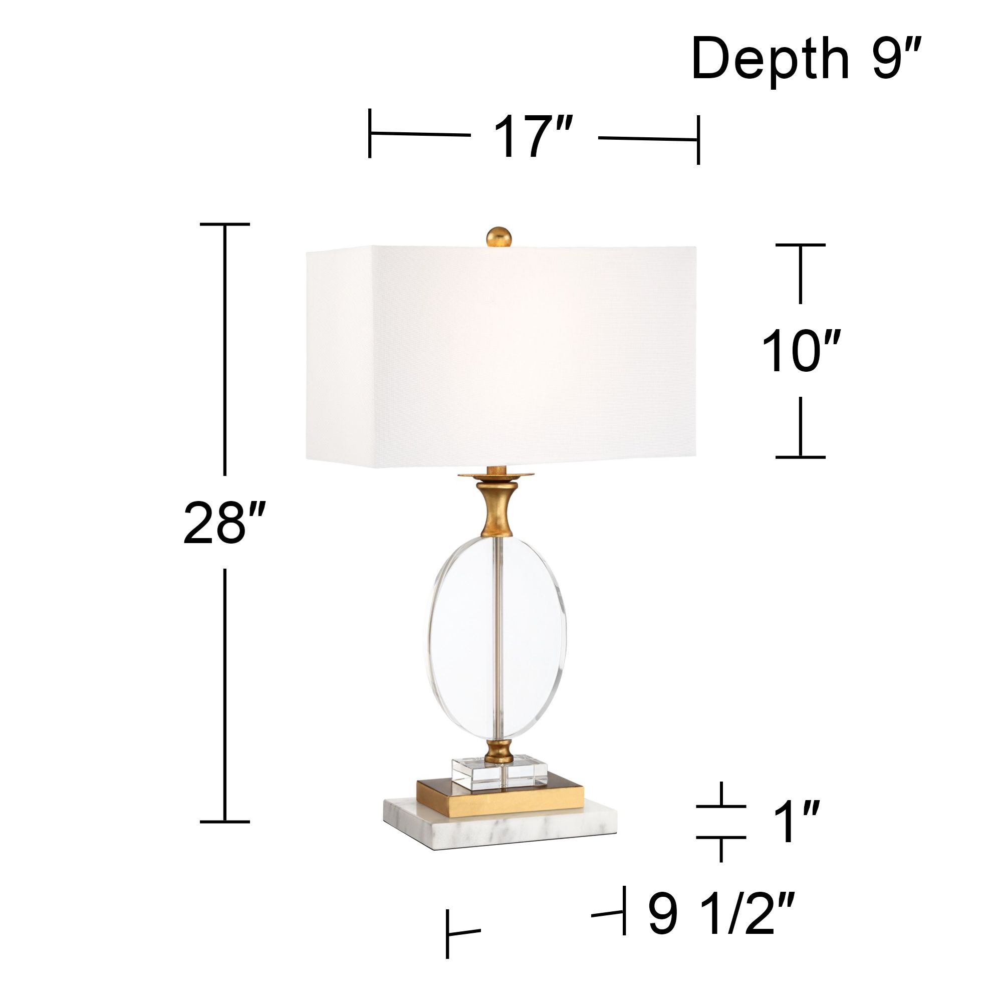 Vienna Full Spectrum Valerie 28" Crystal Lamp with White Marble Riser