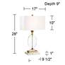 Vienna Full Spectrum Valerie 28" Crystal Lamp with White Marble Riser
