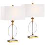 Vienna Full Spectrum Valerie 28" Oval Crystal and Gold Lamps Set of 2