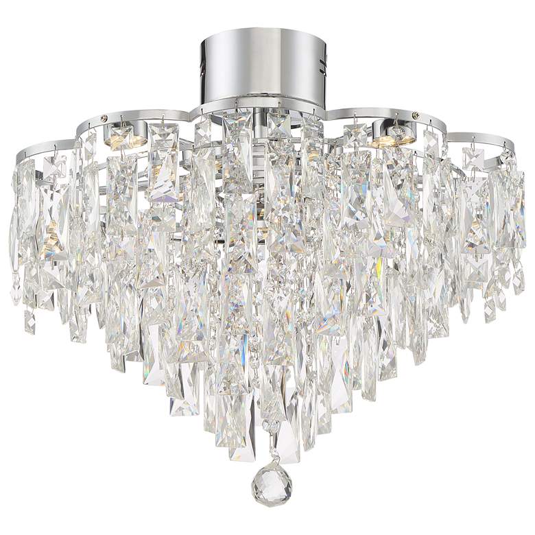 Image 2 Vienna Full Spectrum Villette 19 3/4" LED Chrome Crystal Ceiling Light