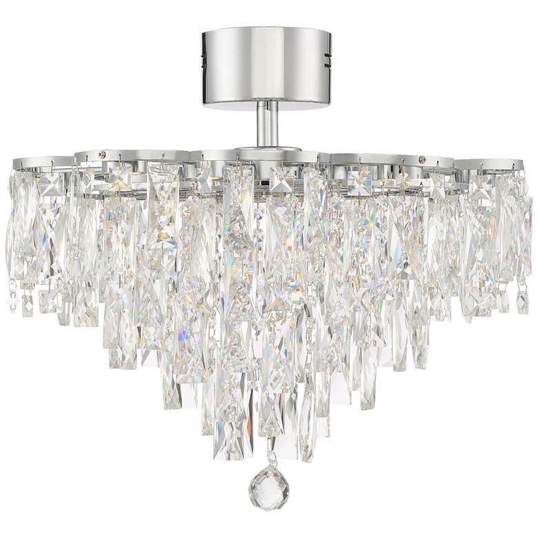 Image 4 Vienna Full Spectrum Villette 19 3/4" LED Chrome Crystal Ceiling Light more views