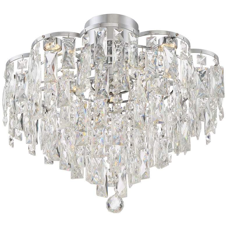 Image 5 Vienna Full Spectrum Villette 19 3/4" LED Chrome Crystal Ceiling Light more views