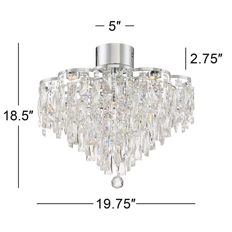 Image 6 Vienna Full Spectrum Villette 19 3/4" LED Chrome Crystal Ceiling Light more views