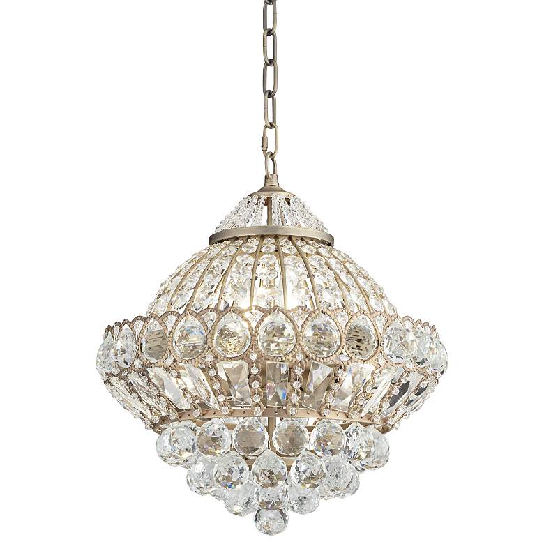 Image 3 Vienna Full Spectrum Wallingford 16 inch Antique Brass Crystal Chandelier