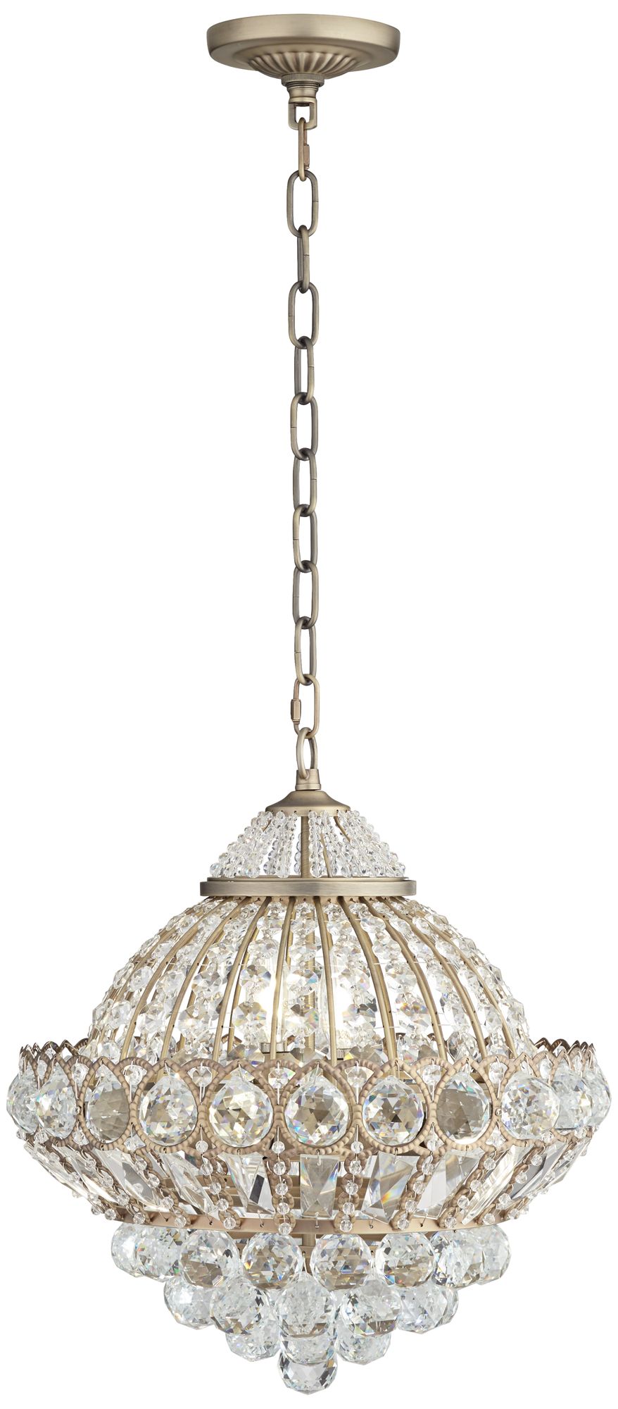 Watch A Video About the Vienna Full Spectrum Wallingford Antique Brass Crystal Chandelier