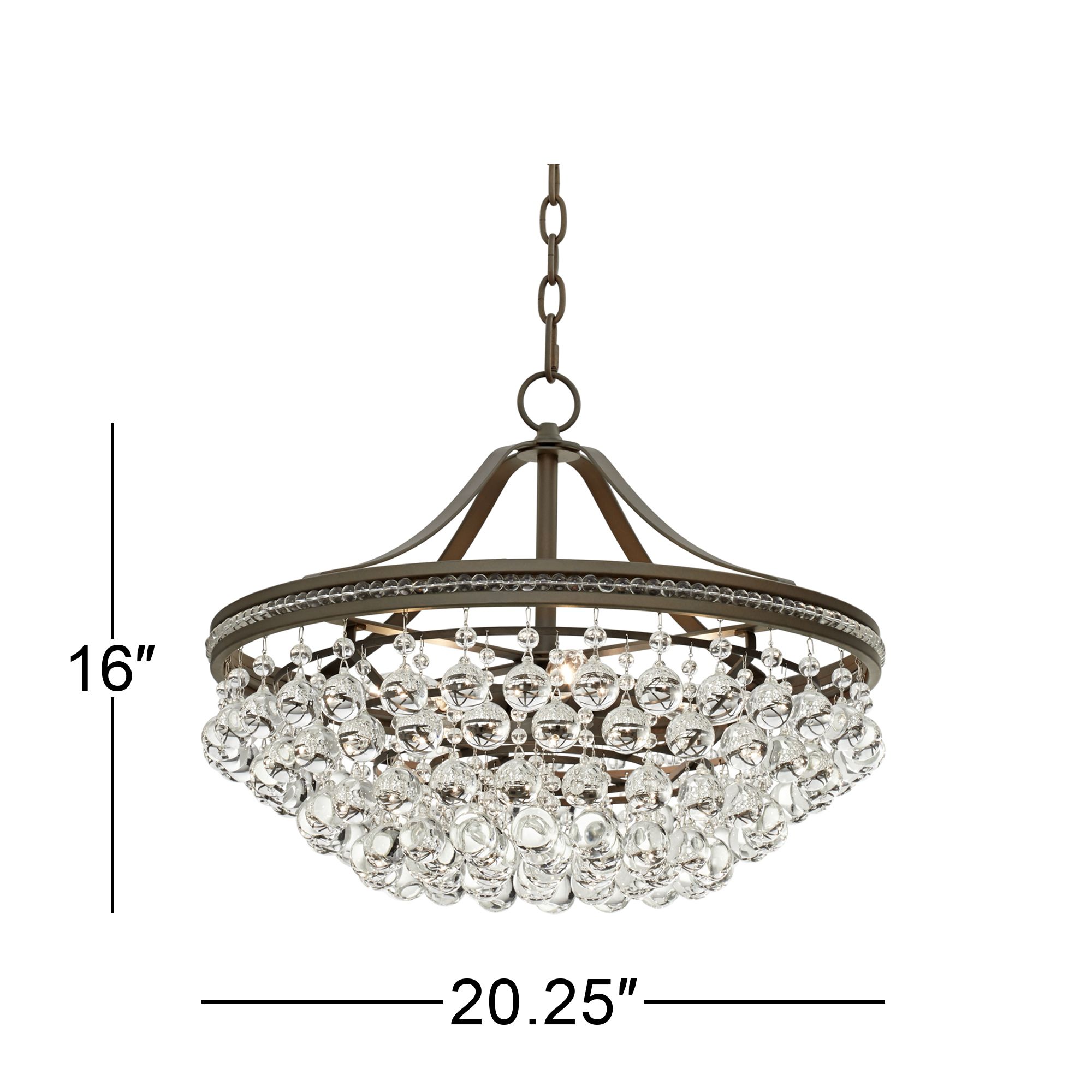 Vienna Full Spectrum Wohlfurst 20 1/4" Bronze Crystal Pendant Light