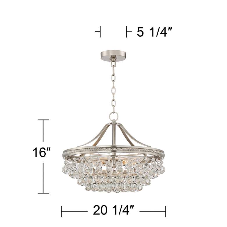 Image 6 Vienna Full Spectrum Wohlfurst 20 1/4 inch Nickel Crystal Pendant Light more views