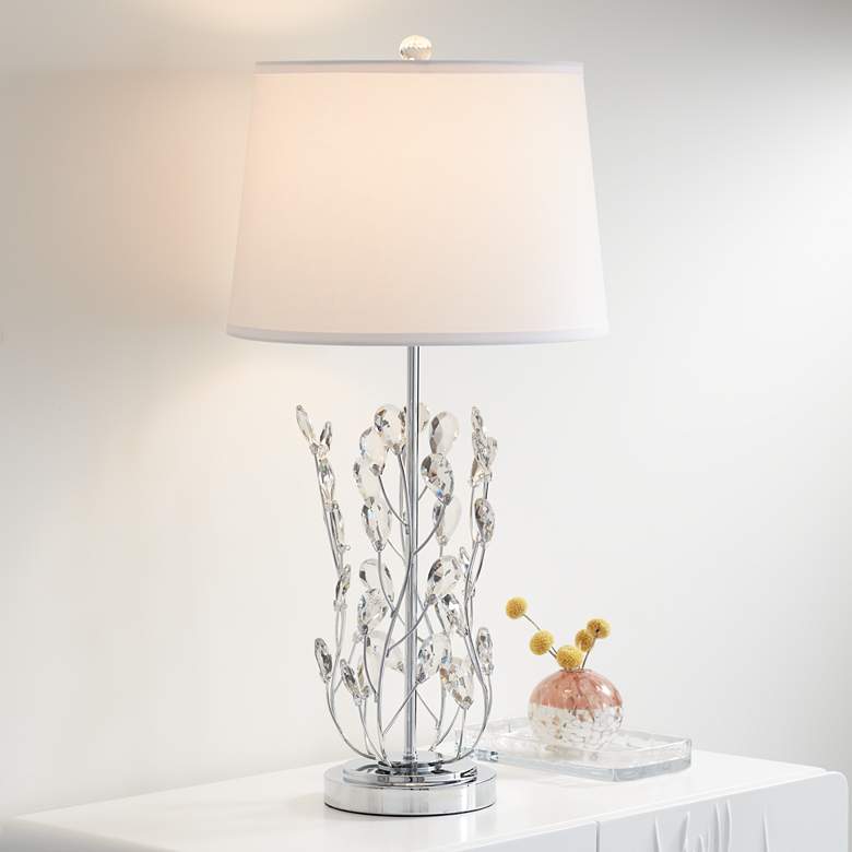 Image 1 Vienna Full Spectrum Zermatt 28" Crystal Vine Table Lamp