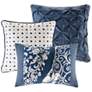 Thumbnail4 of Vienna Indigo Damask Cal King 7-Piece Comforter Set more views