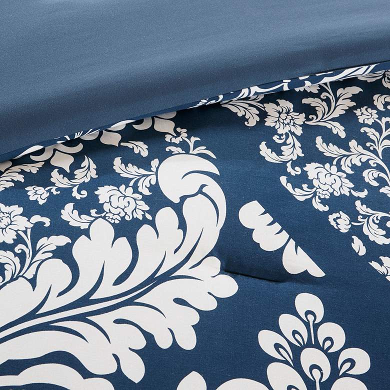 Image 5 Vienna Indigo Damask Queen 7-Piece Comforter Set more views