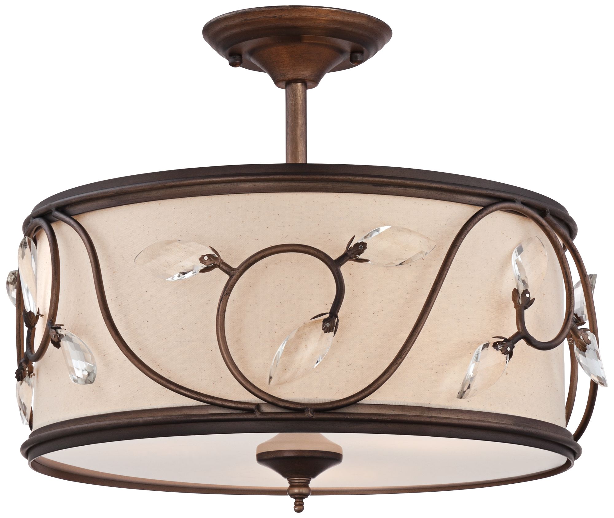 Vienne French Scroll 16" Wide Bronze Ceiling Light