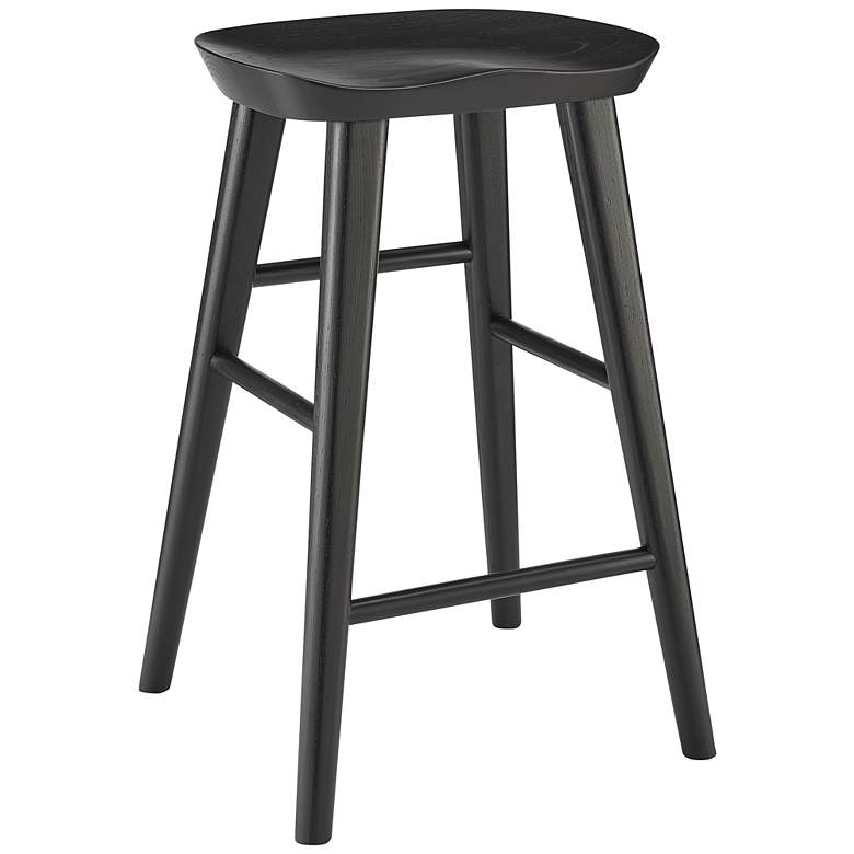 Image 2 Vieno 25 3/4 inch Black Wood Counter Stool