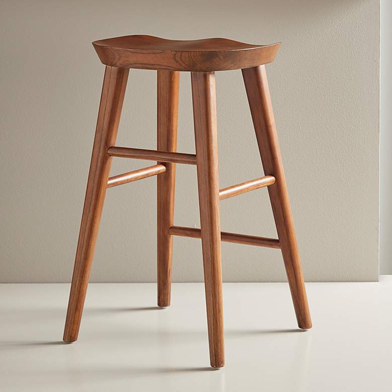 Image 1 Vieno 25 3/4" Walnut Wood Counter Stool