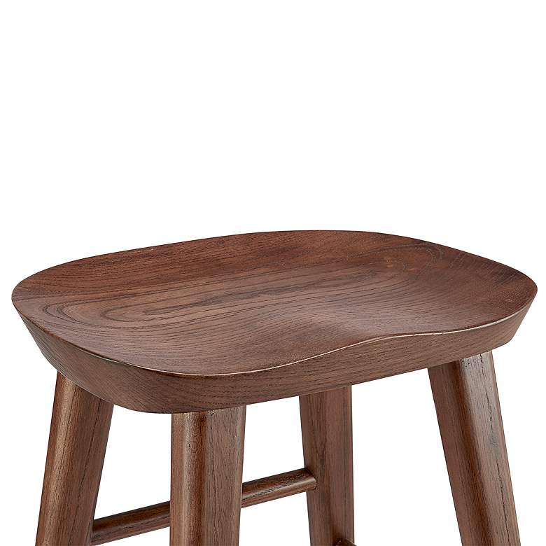 Image 3 Vieno 25 3/4" Walnut Wood Counter Stool more views
