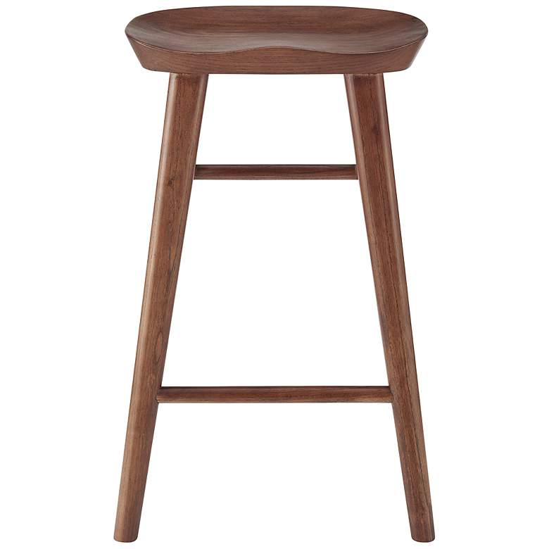 Image 4 Vieno 25 3/4" Walnut Wood Counter Stool more views