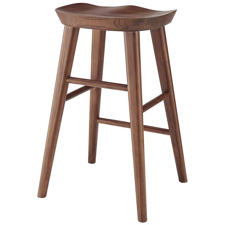 Image 6 Vieno 25 3/4" Walnut Wood Counter Stool more views