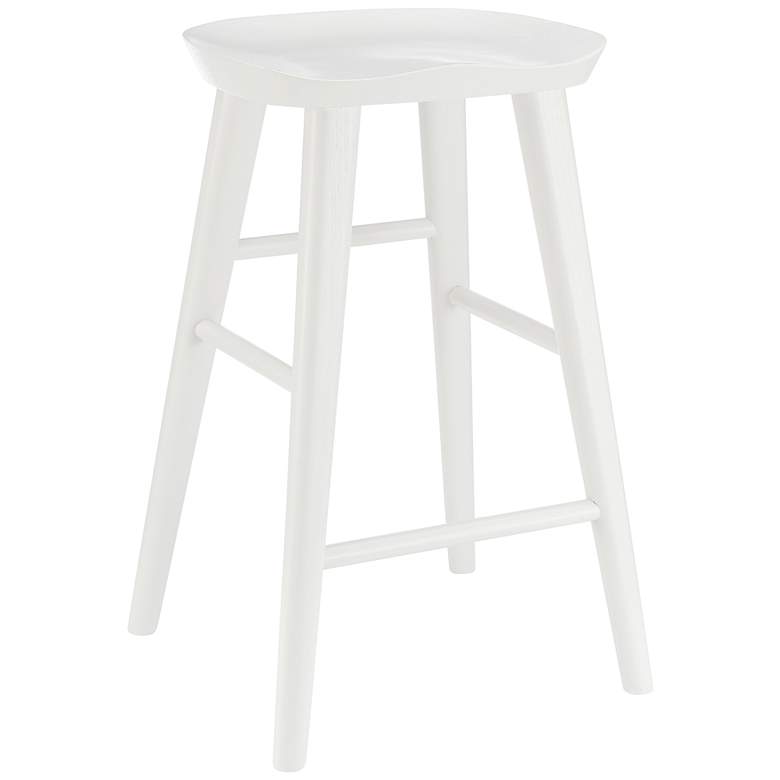 Image 2 Vieno 25 3/4" White Wood Counter Stool