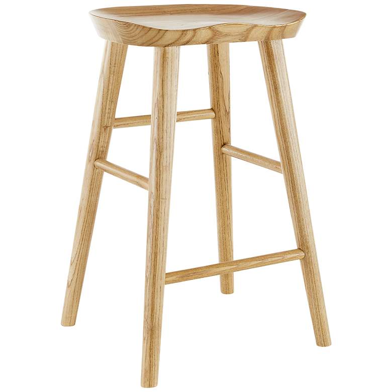 Image 2 Vieno 26" High Natural Wood Counter Stool