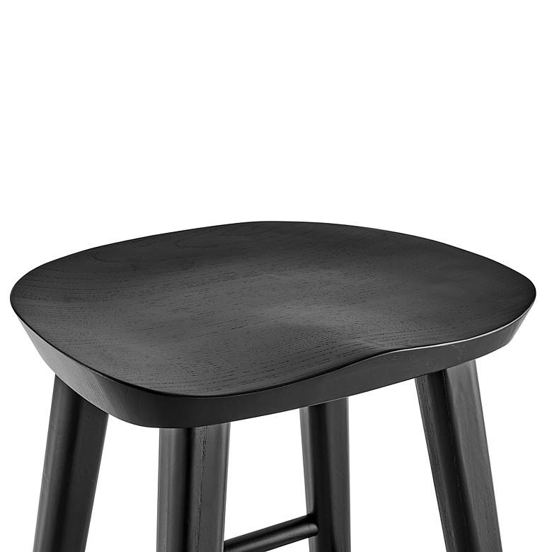 Image 2 Vieno 29 1/2" Black Wood Bar Stool more views