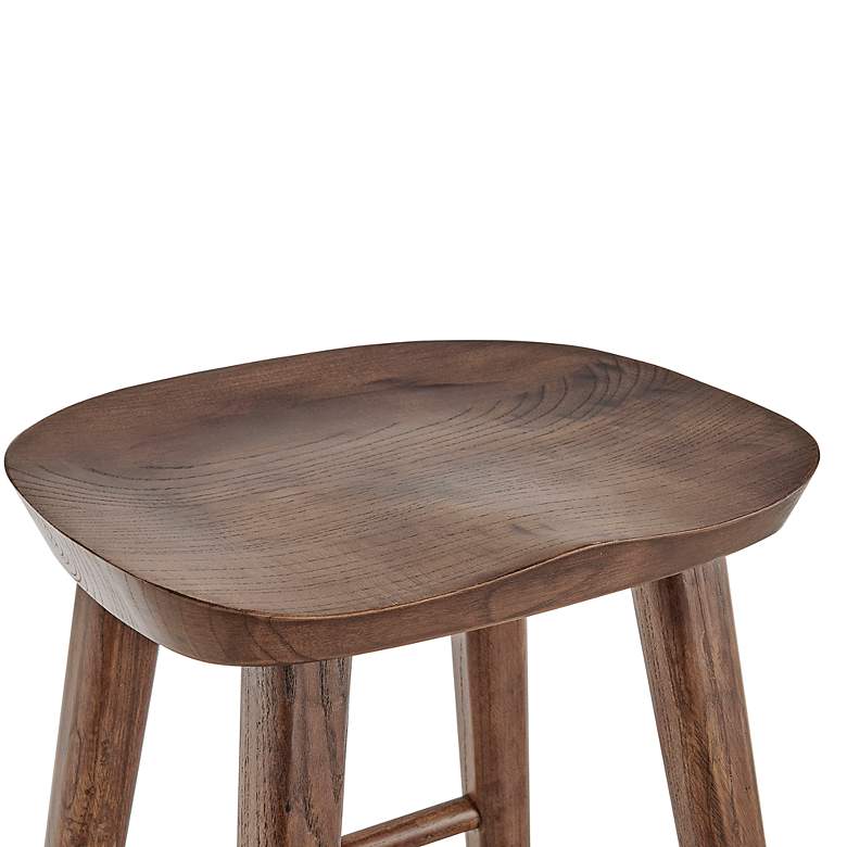 Image 2 Vieno 29 1/2" Walnut Wood Bar Stool more views