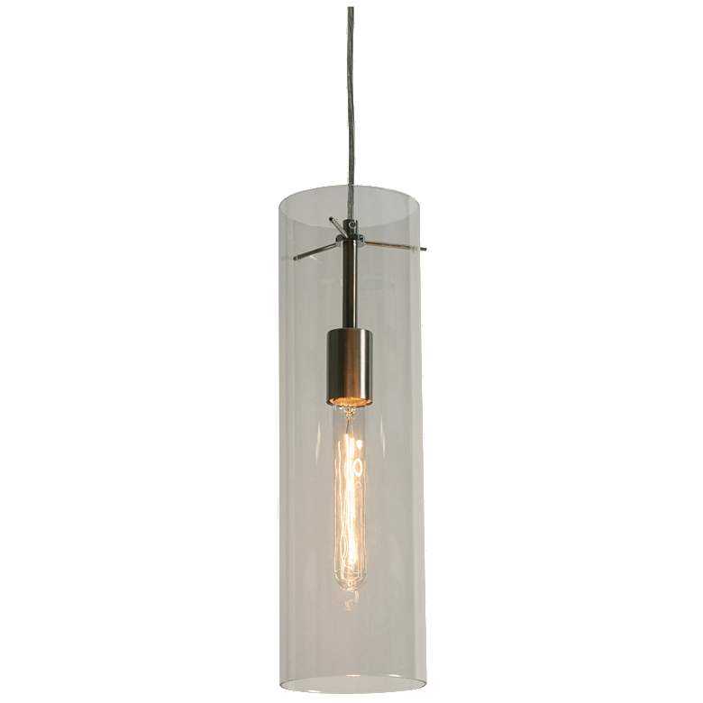 Image 1 View 4 1/2" Wide Satin Nickel Clear Glass Mini Pendant