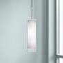View 4 3/4" Wide Nickel and White Glass Cylinder Modern Mini Pendant