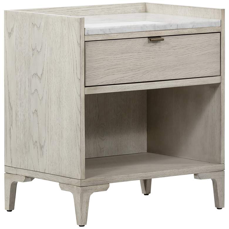 Image 1 Viggo 23" Wide Vintage White Oak 1-Drawer Nightstand